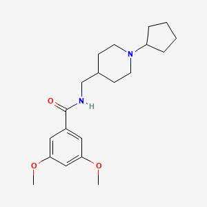 molecular formula C20H30N2O3 B2944616 N-[(1-cyclopentylpiperidin-4-yl)methyl]-3,5-dimethoxybenzamide CAS No. 953931-57-2