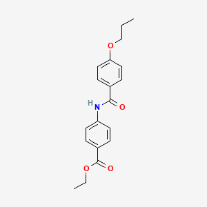 molecular formula C19H21NO4 B2944619 Ethyl 4-(4-propoxybenzamido)benzoate CAS No. 461395-39-1