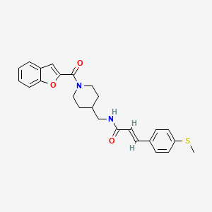 (E)-N-((1-(benzofuran-2-carbonyl)piperidin-4-yl)methyl)-3-(4-(methylthio)phenyl)acrylamide
