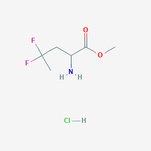 molecular formula C6H12ClF2NO2 B2944629 Methyl 2-amino-4,4-difluoropentanoate hydrochloride CAS No. 2243509-31-9