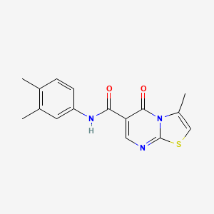 molecular formula C16H15N3O2S B2944652 N-(3,4-dimethylphenyl)-3-methyl-5-oxo-5H-[1,3]thiazolo[3,2-a]pyrimidine-6-carboxamide CAS No. 851945-68-1