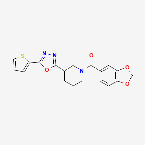 Benzo[d][1,3]dioxol-5-yl(3-(5-(thiophen-2-yl)-1,3,4-oxadiazol-2-yl)piperidin-1-yl)methanone