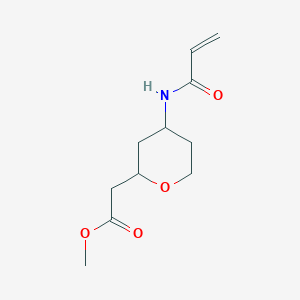 molecular formula C11H17NO4 B2944670 Methyl 2-[4-(prop-2-enoylamino)oxan-2-yl]acetate CAS No. 2361658-00-4