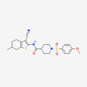 N-(3-cyano-6-methyl-4,5,6,7-tetrahydrobenzo[b]thiophen-2-yl)-1-((4-methoxyphenyl)sulfonyl)piperidine-4-carboxamide