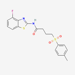 molecular formula C18H17FN2O3S2 B2944676 N-(4-氟苯并[d]噻唑-2-基)-4-甲苯磺酰丁酰胺 CAS No. 941878-66-6
