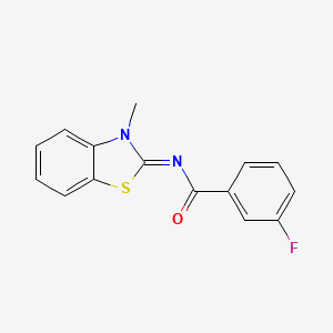molecular formula C15H11FN2OS B2944680 (E)-3-氟-N-(3-甲基苯并[d]噻唑-2(3H)-亚基)苯甲酰胺 CAS No. 313469-45-3