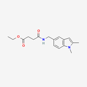 molecular formula C17H22N2O3 B2944682 ethyl 3-{[(1,2-dimethyl-1H-indol-5-yl)methyl]carbamoyl}propanoate CAS No. 852137-11-2