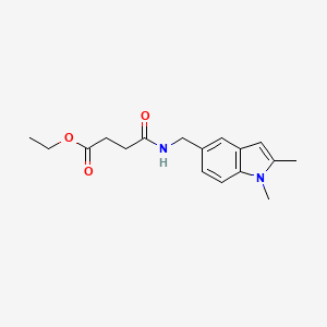 molecular formula C17H22N2O3 B2944682 4-[(1,2-二甲基吲哚-5-基)甲基氨基]-4-氧代丁酸乙酯 CAS No. 852137-11-2