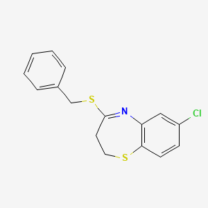 molecular formula C16H14ClNS2 B2944684 苄基 7-氯-2,3-二氢-1,5-苯并噻氮杂戊-4-基硫醚 CAS No. 303987-55-5