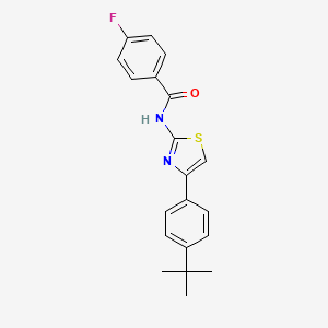 molecular formula C20H19FN2OS B2944693 N-[4-(4-tert-butylphenyl)-1,3-thiazol-2-yl]-4-fluorobenzamide CAS No. 295362-15-1
