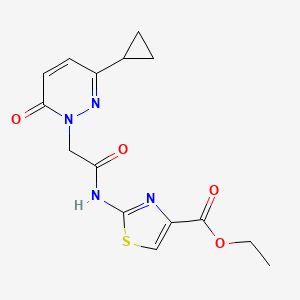 molecular formula C15H16N4O4S B2944740 ethyl 2-(2-(3-cyclopropyl-6-oxopyridazin-1(6H)-yl)acetamido)thiazole-4-carboxylate CAS No. 2034424-25-2