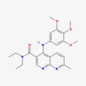 molecular formula C23H28N4O4 B2944759 N,N-diethyl-7-methyl-4-[(3,4,5-trimethoxyphenyl)amino]-1,8-naphthyridine-3-carboxamide CAS No. 1251601-28-1