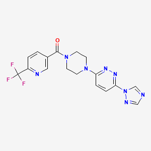 (4-(6-(1H-1,2,4-triazol-1-yl)pyridazin-3-yl)piperazin-1-yl)(6-(trifluoromethyl)pyridin-3-yl)methanone