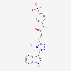 2-((4-ethyl-5-(1H-indol-3-yl)-4H-1,2,4-triazol-3-yl)thio)-N-(4-(trifluoromethyl)phenyl)acetamide