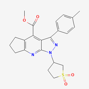 Methyl 1-(1,1-dioxidotetrahydrothiophen-3-yl)-3-(p-tolyl)-1,5,6,7-tetrahydrocyclopenta[b]pyrazolo[4,3-e]pyridine-4-carboxylate