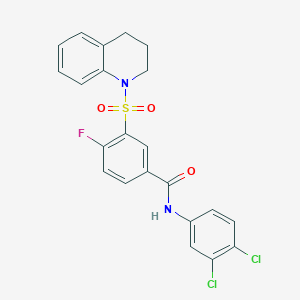 N-(3,4-dichlorophenyl)-3-((3,4-dihydroquinolin-1(2H)-yl)sulfonyl)-4-fluorobenzamide