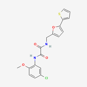 molecular formula C18H15ClN2O4S B2944824 N'-(5-chloro-2-methoxyphenyl)-N-{[5-(thiophen-2-yl)furan-2-yl]methyl}ethanediamide CAS No. 2034562-49-5
