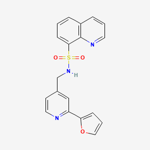 N-((2-(furan-2-yl)pyridin-4-yl)methyl)quinoline-8-sulfonamide