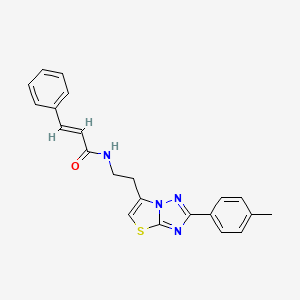N-(2-(2-(p-tolyl)thiazolo[3,2-b][1,2,4]triazol-6-yl)ethyl)cinnamamide