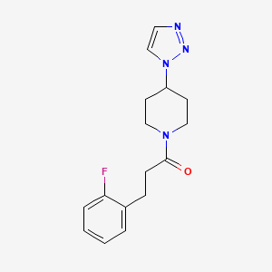 1-(4-(1H-1,2,3-triazol-1-yl)piperidin-1-yl)-3-(2-fluorophenyl)propan-1-one