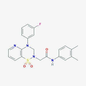 N-(3,4-dimethylphenyl)-2-(4-(3-fluorophenyl)-1,1-dioxido-3,4-dihydro-2H-pyrido[2,3-e][1,2,4]thiadiazin-2-yl)acetamide