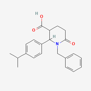 molecular formula C22H25NO3 B2944848 1-Benzyl-2-(4-isopropylphenyl)-6-oxo-3-piperidinecarboxylic acid CAS No. 937604-04-1