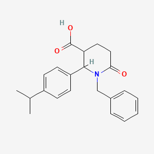 1-Benzyl-2-(4-isopropylphenyl)-6-oxo-3-piperidinecarboxylic acid