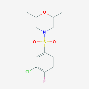 4-((3-Chloro-4-fluorophenyl)sulfonyl)-2,6-dimethylmorpholine