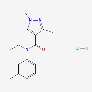 molecular formula C15H20ClN3O B2944858 N-ethyl-1,3-dimethyl-N-(m-tolyl)-1H-pyrazole-4-carboxamide hydrochloride CAS No. 1323535-09-6