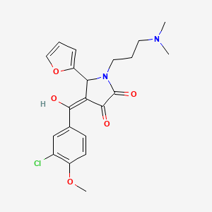 B2944867 4-(3-chloro-4-methoxybenzoyl)-1-(3-(dimethylamino)propyl)-5-(furan-2-yl)-3-hydroxy-1H-pyrrol-2(5H)-one CAS No. 636988-11-9