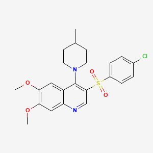 3-((4-Chlorophenyl)sulfonyl)-6,7-dimethoxy-4-(4-methylpiperidin-1-yl)quinoline
