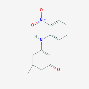 molecular formula C14H16N2O3 B2944899 5,5-二甲基-3-(2-硝基苯胺基)-2-环己烯-1-酮 CAS No. 61997-83-9