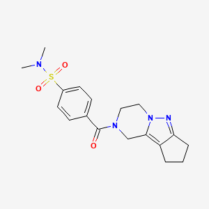 4-(2,3,4,7,8,9-hexahydro-1H-cyclopenta[3,4]pyrazolo[1,5-a]pyrazine-2-carbonyl)-N,N-dimethylbenzenesulfonamide