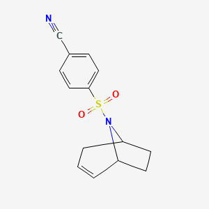 molecular formula C14H14N2O2S B2944902 4-((1R,5S)-8-氮杂双环[3.2.1]辛-2-烯-8-磺酰基)苯甲腈 CAS No. 1705498-43-6