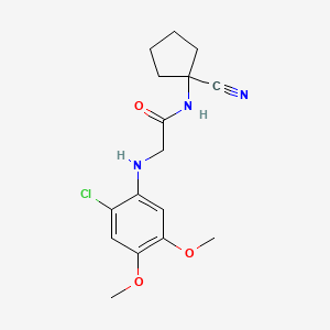 molecular formula C16H20ClN3O3 B2944905 2-[(2-chloro-4,5-dimethoxyphenyl)amino]-N-(1-cyanocyclopentyl)acetamide CAS No. 1197543-56-8