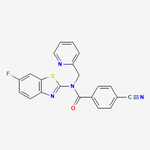 4-cyano-N-(6-fluorobenzo[d]thiazol-2-yl)-N-(pyridin-2-ylmethyl)benzamide