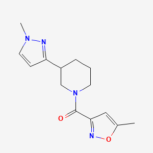 (3-(1-methyl-1H-pyrazol-3-yl)piperidin-1-yl)(5-methylisoxazol-3-yl)methanone