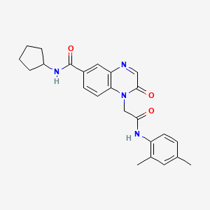N-cyclopentyl-1-(2-((2,4-dimethylphenyl)amino)-2-oxoethyl)-2-oxo-1,2-dihydroquinoxaline-6-carboxamide