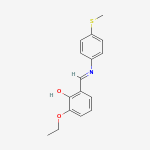 2-ethoxy-6-((E)-{[4-(methylthio)phenyl]imino}methyl)phenol