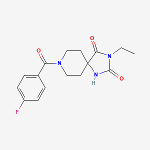molecular formula C16H18FN3O3 B2944932 3-Ethyl-8-(4-fluorobenzoyl)-1,3,8-triazaspiro[4.5]decane-2,4-dione CAS No. 941928-01-4
