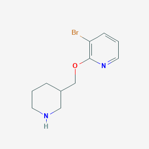 molecular formula C11H15BrN2O B2944941 3-Bromo-2-(piperidin-3-ylmethoxy)pyridine CAS No. 1248253-70-4