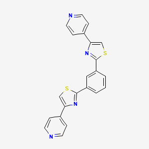 molecular formula C22H14N4S2 B2944951 1,3-Bis[4-(4-pyridyl)-2-thiazolyl]benzene CAS No. 1421261-85-9