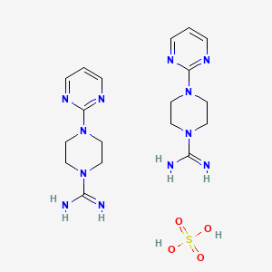 molecular formula C18H30N12O4S B2944956 bis(4-(pyrimidin-2-yl)piperazine-1-carboximidamide),sulfuricacid CAS No. 2375262-21-6