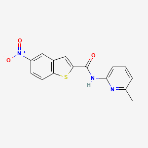 molecular formula C15H11N3O3S B2944968 N-(6-methylpyridin-2-yl)-5-nitro-1-benzothiophene-2-carboxamide CAS No. 329903-10-8