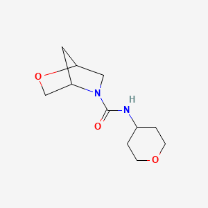 molecular formula C11H18N2O3 B2944985 N-(oxan-4-yl)-2-oxa-5-azabicyclo[2.2.1]heptane-5-carboxamide CAS No. 2097868-21-6