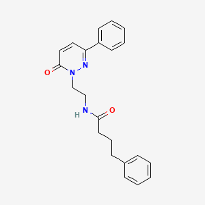 molecular formula C22H23N3O2 B2944995 N-(2-(6-oxo-3-phenylpyridazin-1(6H)-yl)ethyl)-4-phenylbutanamide CAS No. 921571-23-5