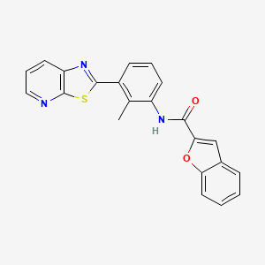 molecular formula C22H15N3O2S B2945018 N-(2-methyl-3-(thiazolo[5,4-b]pyridin-2-yl)phenyl)benzofuran-2-carboxamide CAS No. 1207046-85-2
