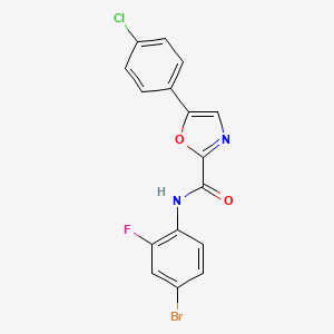 molecular formula C16H9BrClFN2O2 B2945024 N-(4-bromo-2-fluorophenyl)-5-(4-chlorophenyl)-1,3-oxazole-2-carboxamide CAS No. 955703-96-5