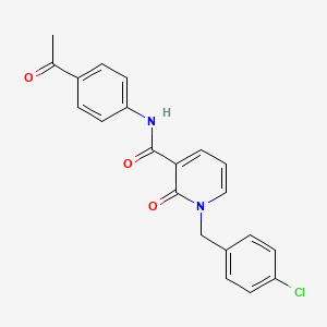 molecular formula C21H17ClN2O3 B2945053 N-(4-acetylphenyl)-1-[(4-chlorophenyl)methyl]-2-oxo-1,2-dihydropyridine-3-carboxamide CAS No. 946302-67-6