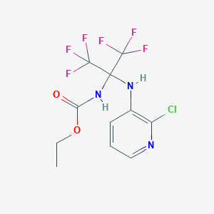 molecular formula C11H10ClF6N3O2 B2945054 ethyl N-[1-[(2-chloro-3-pyridyl)amino]-2,2,2-trifluoro-1-(trifluoromethyl)ethyl]carbamate CAS No. 340033-55-8